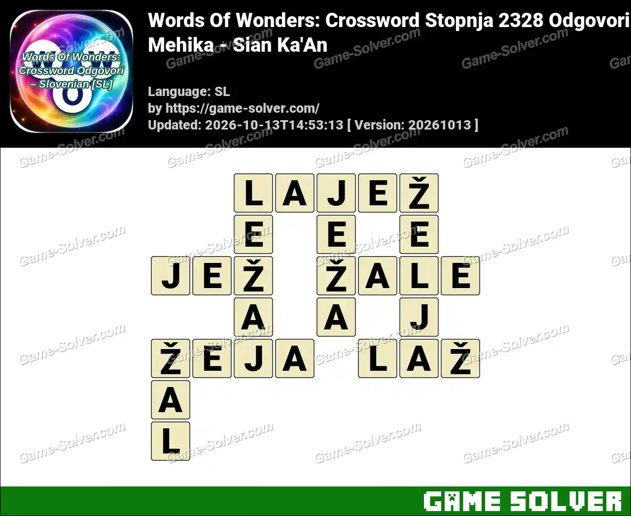 Words Of Wonders: Crossword Stopnja 2328 Odgovori – Mehika – Sian Ka’An